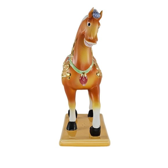 Chinese Tang Dynasty Style Horse Figurine Walking Mouth Open Tri Colored - Picture 3 of 9